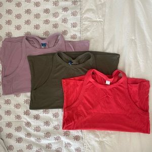 Old Navy Active Racerback Tank Tops - Dusty Rose, Army Green, Coral - Size L
